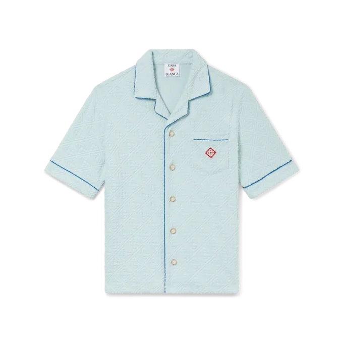 Monogram Havlu Kumaş Kısa Kollu Şort Gömlek Monogram Havlu Kumaş Kısa Kollu Şort Gömlek