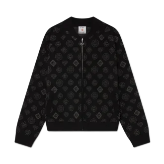 Monogram Jakarlı Bomber Ceket Monogram Jakarlı Bomber Ceket