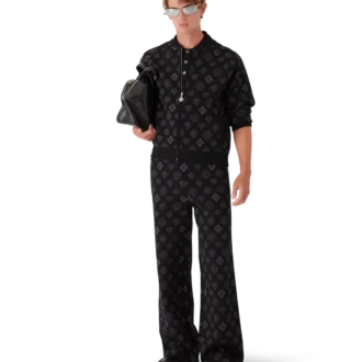 Monogram Jakarlı Bomber Ceket Monogram Jakarlı Bomber Ceket