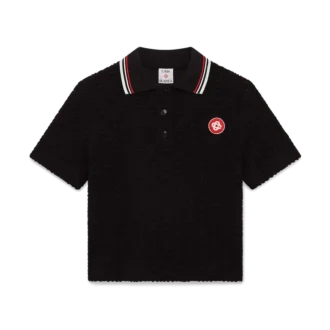 Monogram Jakarlı Havlu Kumaş Polo Gömlek