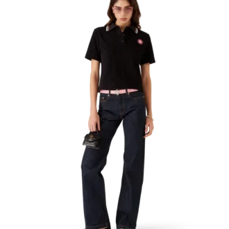 Monogram Jakarlı Havlu Kumaş Polo Gömlek