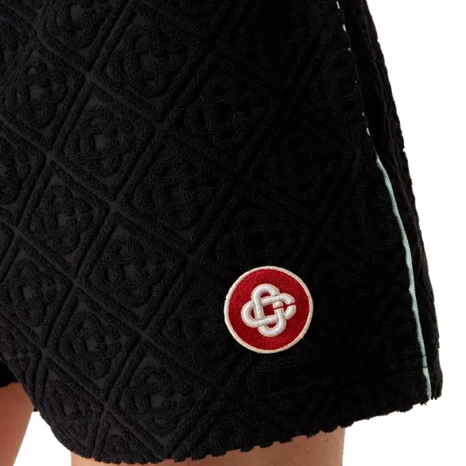 Monogram Jakarlı Havlu Şortlar Monogram Jakarlı Havlu Şortlar
