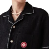 Monogram Jakarlı Kısa Kollu Havlu Kumaş Gömlek Monogram Jakarlı Kısa Kollu Havlu Kumaş Gömlek