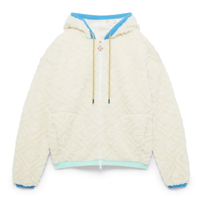 Monogram Jakarlı Polar Ceket Monogram Jakarlı Polar Ceket