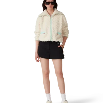 Monogram Jakarlı Polar Ceket