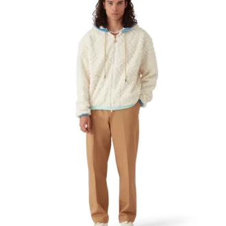 Monogram Jakarlı Polar Ceket