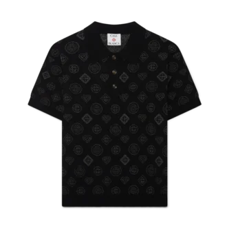 Monogram Jakarlı Polo Yaka Tişört