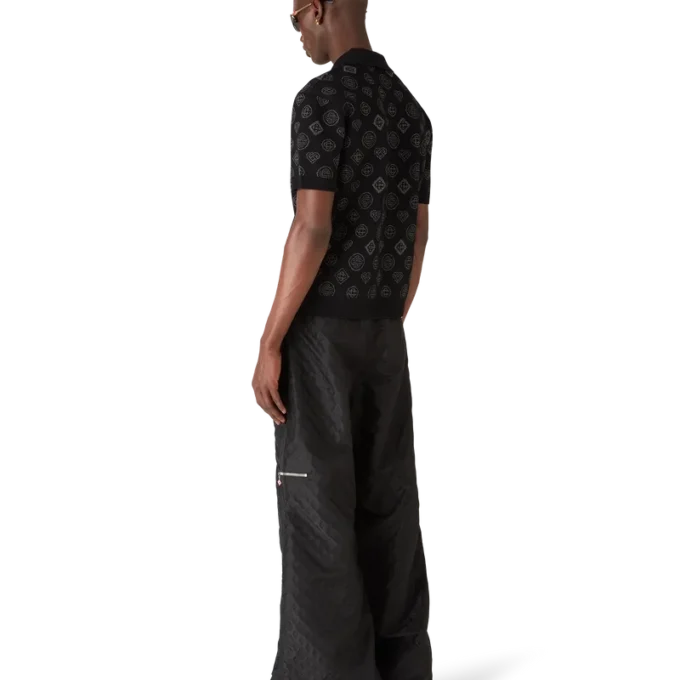 Monogram Jakarlı Polo Yaka Tişört Monogram Jakarlı Polo Yaka Tişört