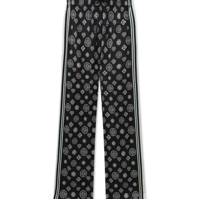 Monogram Pijama İpek Saten Pantolonlar Monogram Pijama İpek Saten Pantolonlar