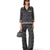 Monogram Pijama İpek Saten Pantolonlar Monogram Pijama İpek Saten Pantolonlar