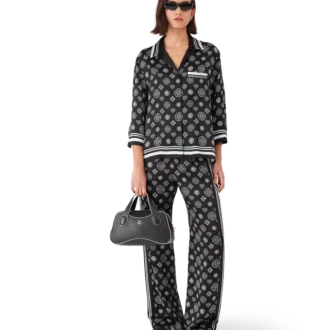 Monogram Pijama İpek Saten Pantolonlar Monogram Pijama İpek Saten Pantolonlar