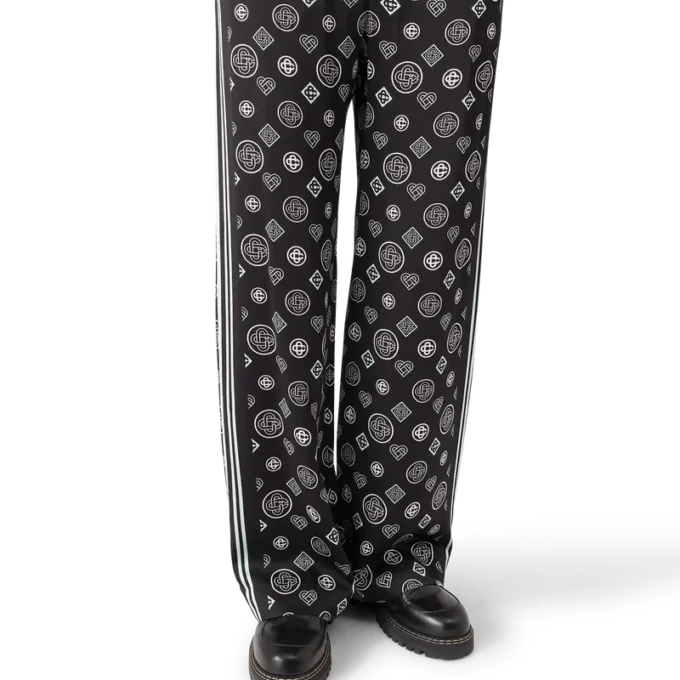 Monogram Pijama İpek Saten Pantolonlar Monogram Pijama İpek Saten Pantolonlar
