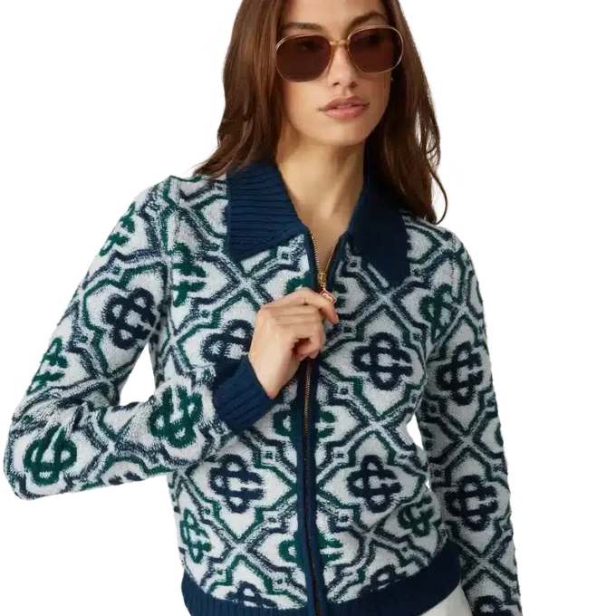 Monogram Örgü Fermuarlı Kazak Monogram Örgü Fermuarlı Kazak