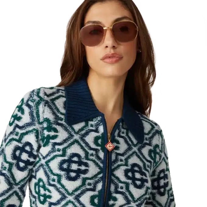Monogram Örgü Fermuarlı Kazak Monogram Örgü Fermuarlı Kazak