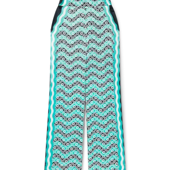 Monogram Wave İpek Pantolonlar Monogram Wave İpek Pantolonlar