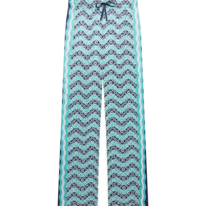 Monogram Wave İpek Pantolonlar Monogram Wave İpek Pantolonlar