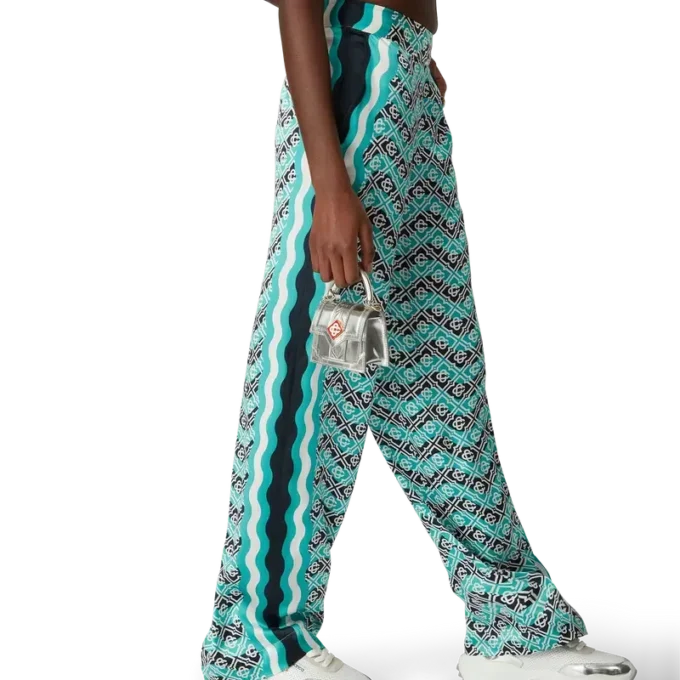 Monogram Wave İpek Pantolonlar Monogram Wave İpek Pantolonlar