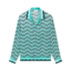 Monogram Wave Uzun Kollu İpek Gömlek Monogram Wave Uzun Kollu İpek Gömlek