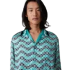 Monogram Wave Uzun Kollu İpek Gömlek Monogram Wave Uzun Kollu İpek Gömlek