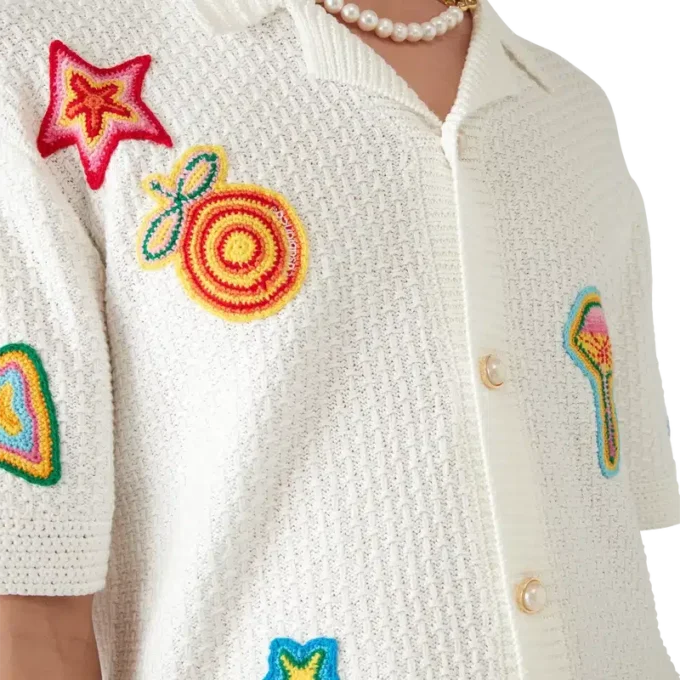 Motifli Kroşe Gömlek Motifli Kroşe Gömlek