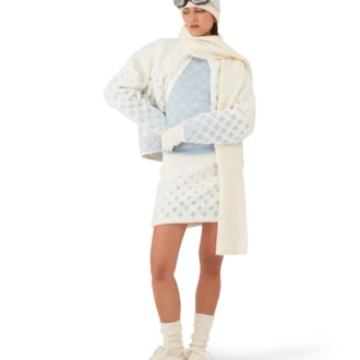 Nakışlı Gradyan Monogramlı Kısa Polar Ceket