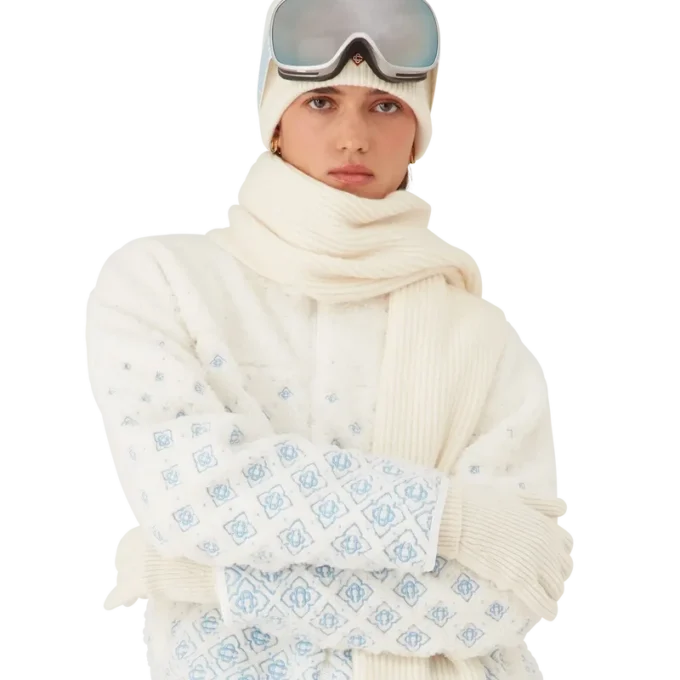 Nakışlı Gradyan Monogramlı Kısa Polar Ceket
