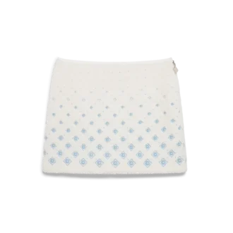 Nakışlı Gradyan Monogramlı Polar Mini Etek