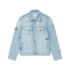 Nakışlı Motifli Denim Ceket Nakışlı Motifli Denim Ceket