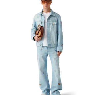 Nakışlı Motifli Denim Ceket