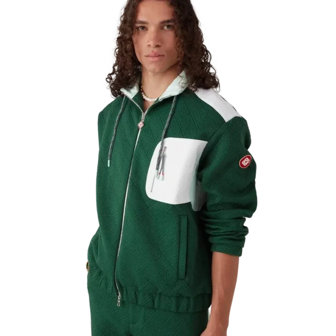 Naylon Monogram Jakarlı Ceket Naylon Monogram Jakarlı Ceket