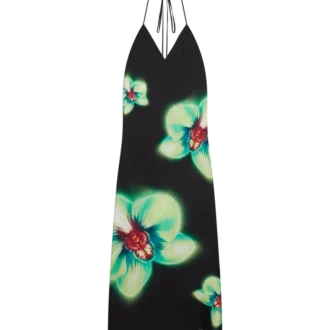 Orchid Glitch İpek Elbise