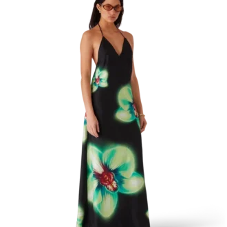 Orchid Glitch İpek Elbise