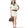 Pamuklu Dalgalı Kroşe Mini Etek