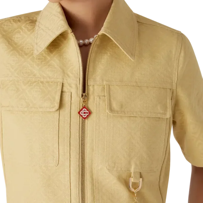 Pamuklu Monogram Jakarlı Elbise