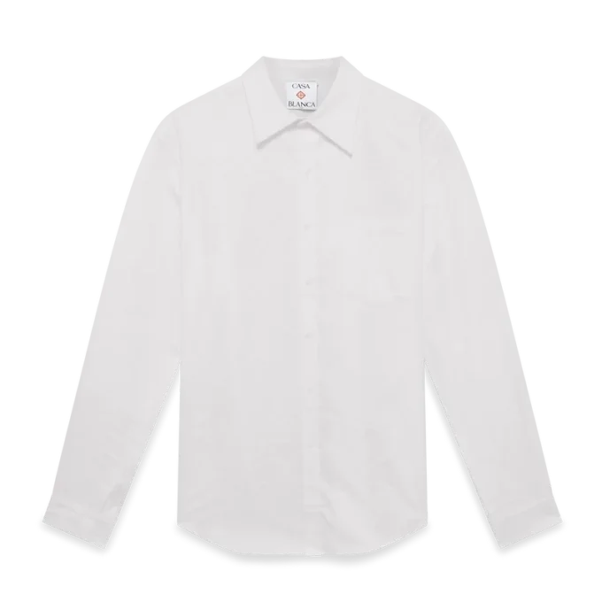 Pamuklu Monogram Jakarlı Oxford Gömlek