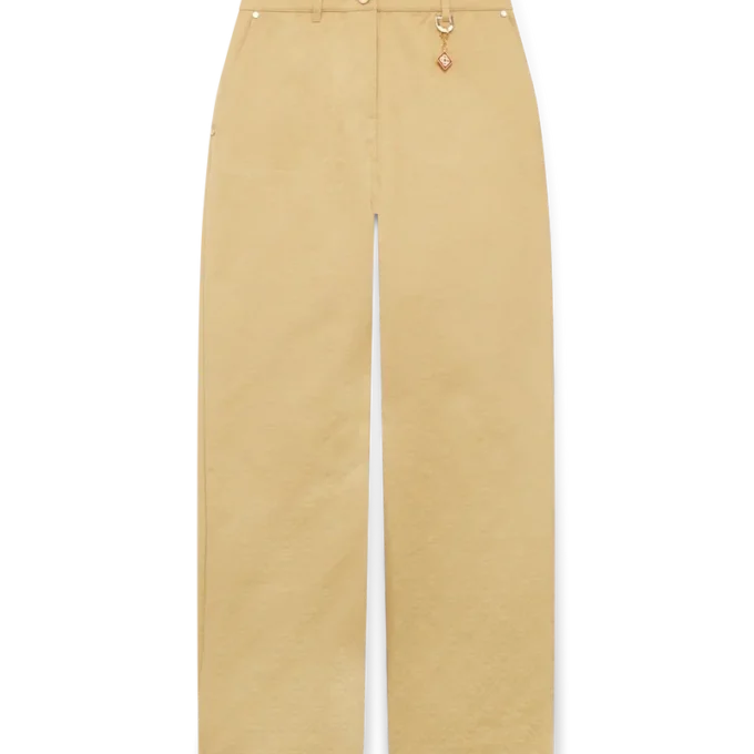 Pamuklu Monogram Jakarlı Pantolonlar Pamuklu Monogram Jakarlı Pantolonlar
