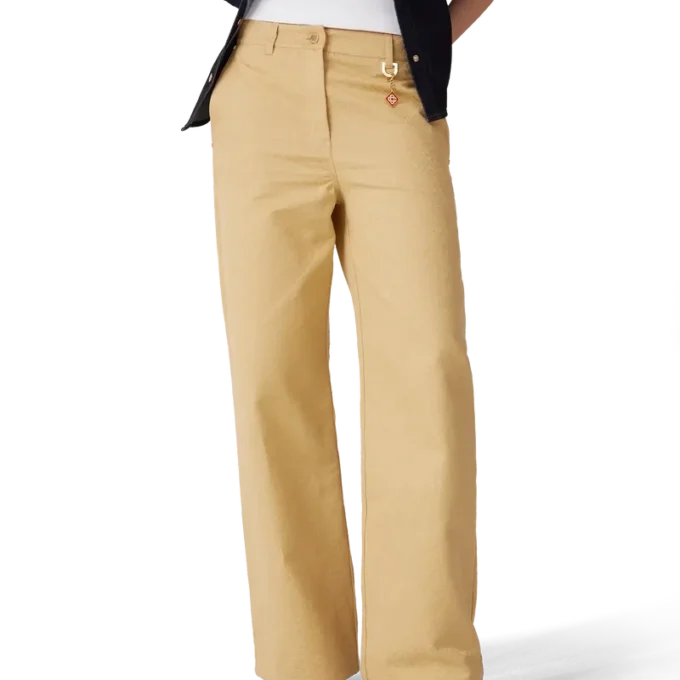 Pamuklu Monogram Jakarlı Pantolonlar Pamuklu Monogram Jakarlı Pantolonlar