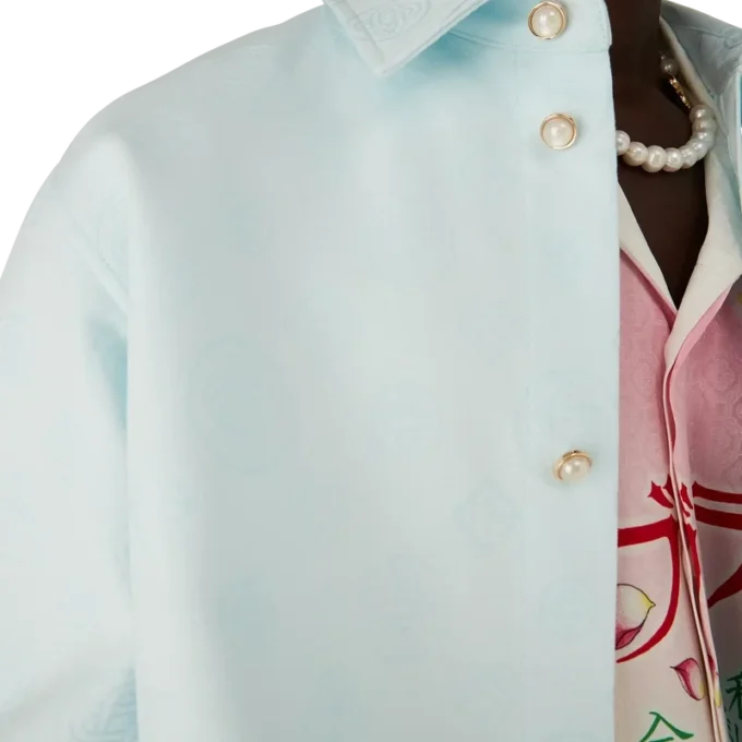 Pamuklu Monogram Uzun Kollu Gömlek Pamuklu Monogram Uzun Kollu Gömlek