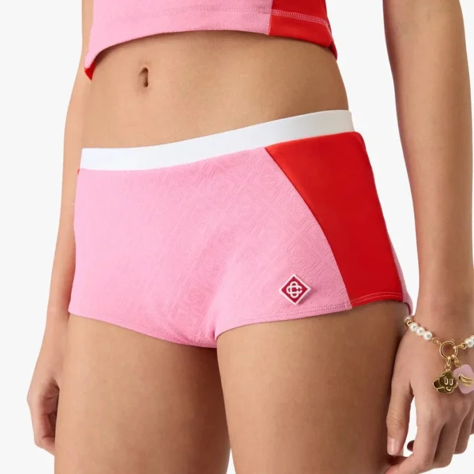 Pembe Monogram Bikini Şortu Pembe Monogram Bikini Şortu