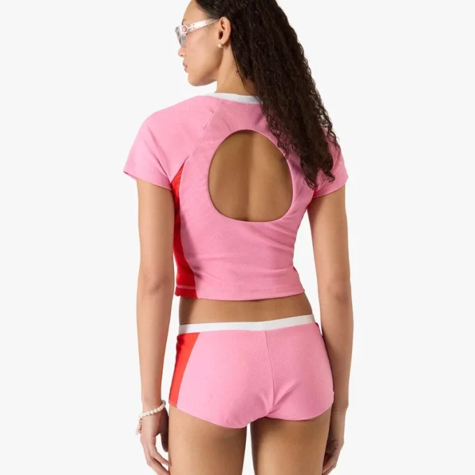 Pembe Monogram Kısa Kollu Rash Şortu Pembe Monogram Kısa Kollu Rash Şortu