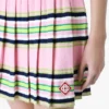 Pembe ve Yeşil Çizgili Pileli Mini Etek Pembe ve Yeşil Çizgili Pileli Mini Etek