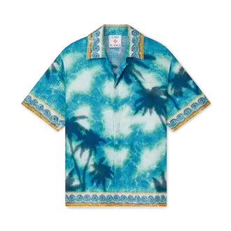 Poolside Emblem Kısa Kollu İpek Şort Gömlek