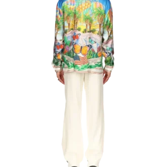 Psychedelic Küba Yakalı İpek Gömlek