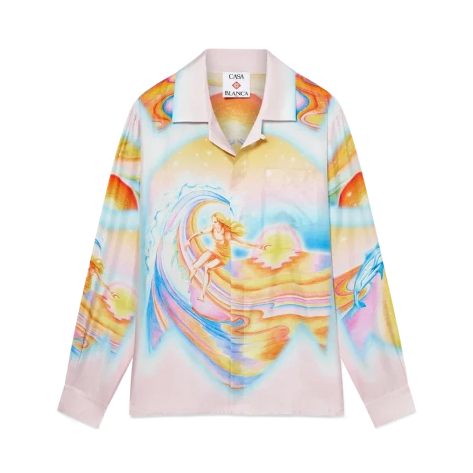 Psychedelic Nirvana Uzun Kollu İpek Gömlek
