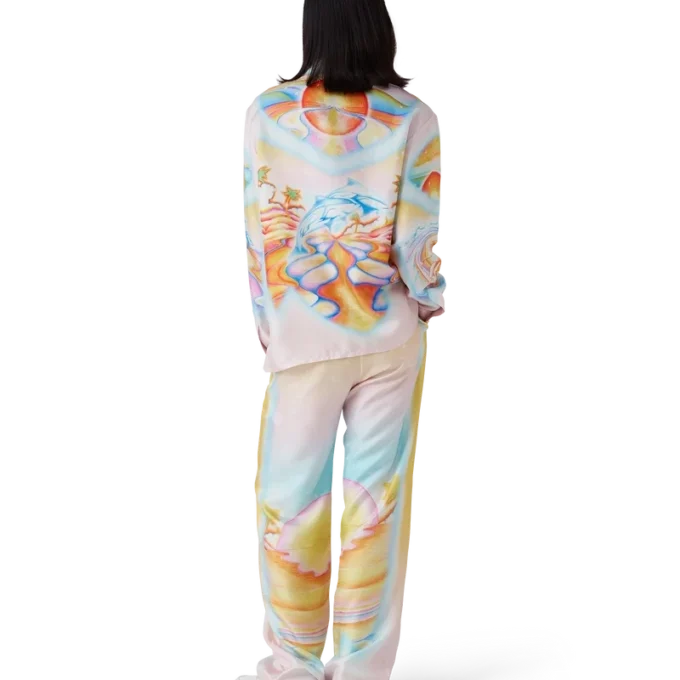 Psychedelic Nirvana Uzun Kollu İpek Gömlek