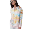 Psychedelic Nirvana Uzun Kollu İpek Gömlek