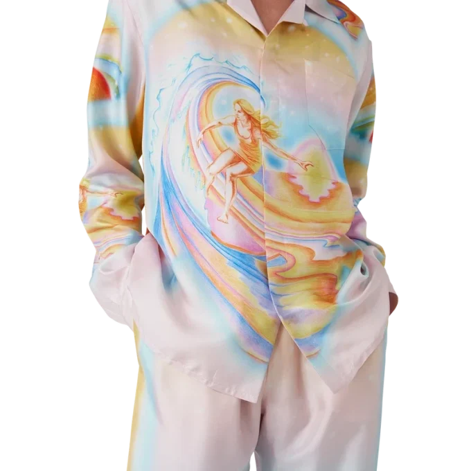 Psychedelic Nirvana Uzun Kollu İpek Gömlek