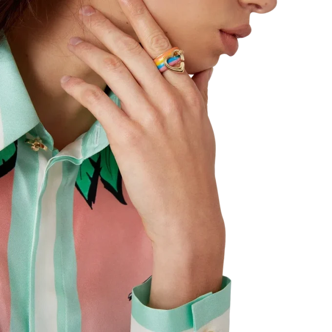 Rainbow Heart Yüzük