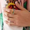 Rainbow Heart Yüzük
