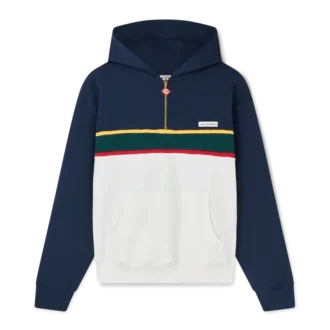 Renk Bloklu Çeyrek Fermuarlı Kapüşonlu Sweatshirt Renk Bloklu Çeyrek Fermuarlı Kapüşonlu Sweatshirt